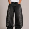 rhinestone-denim-jeans-front Custom rhinestone denim jeans front view