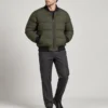 ribbed-puffer-bomber-jacket-front Ribbed puffer bomber jacket front view
