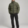 Custom rubber patch puffer jacket front view