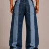 two-tone-panelled-jeans-back Two tone panelled jeans back view