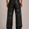 waxed-denim-jeans-back Black waxed denim jeans back view