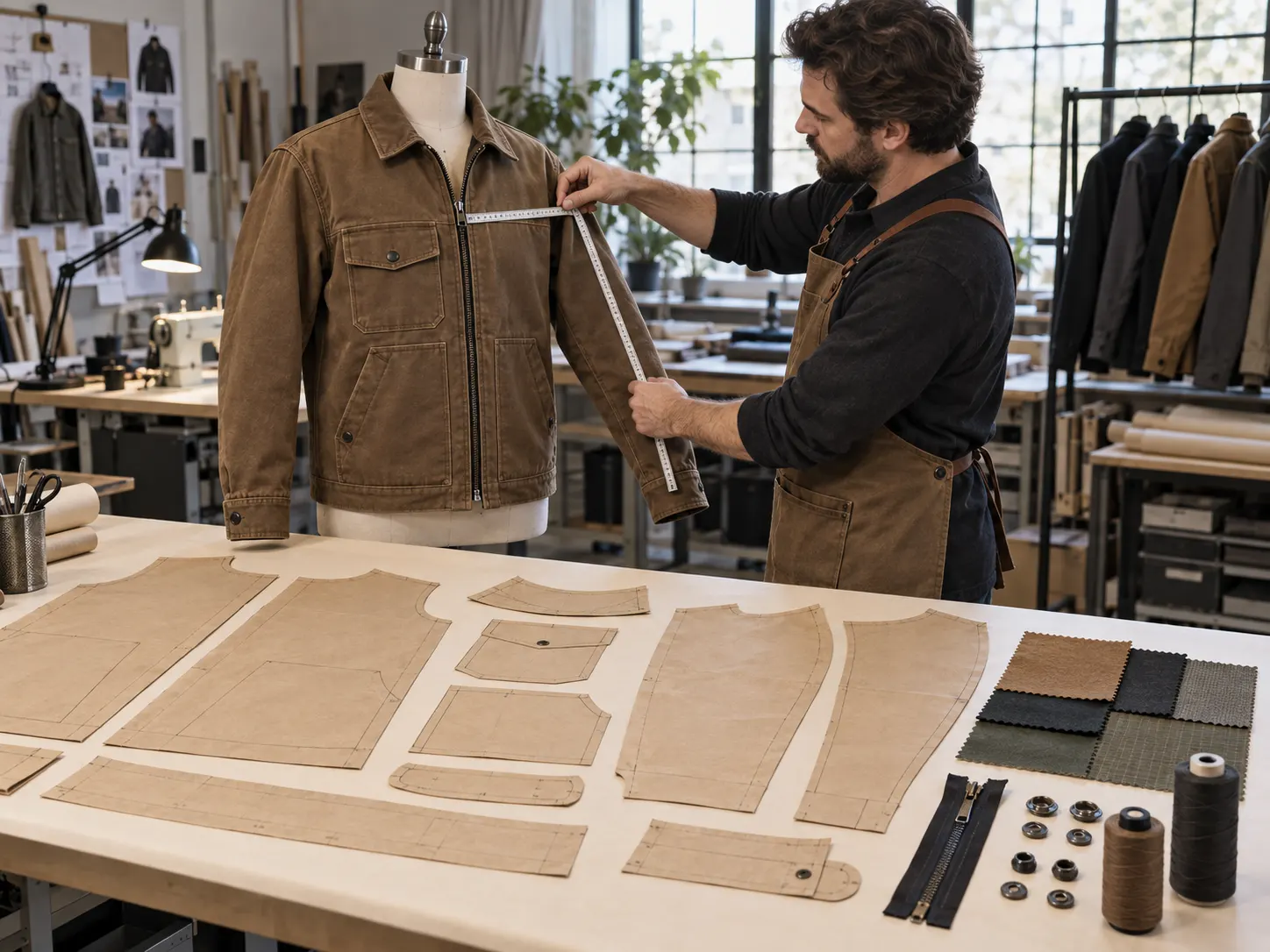 Custom workwear jacket pattern making fit mobility and size grading development