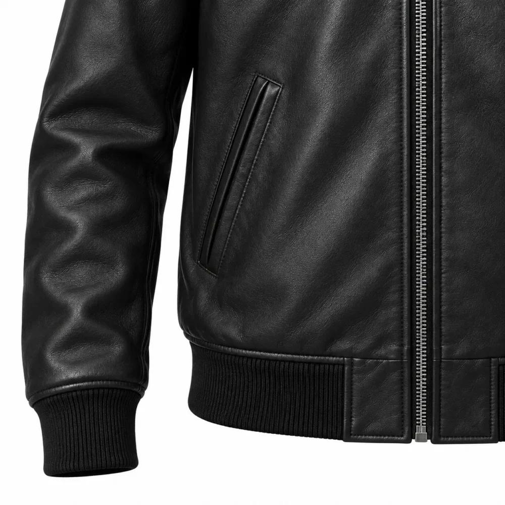 Men’s Black Sheep Leather Bomber Jacket
