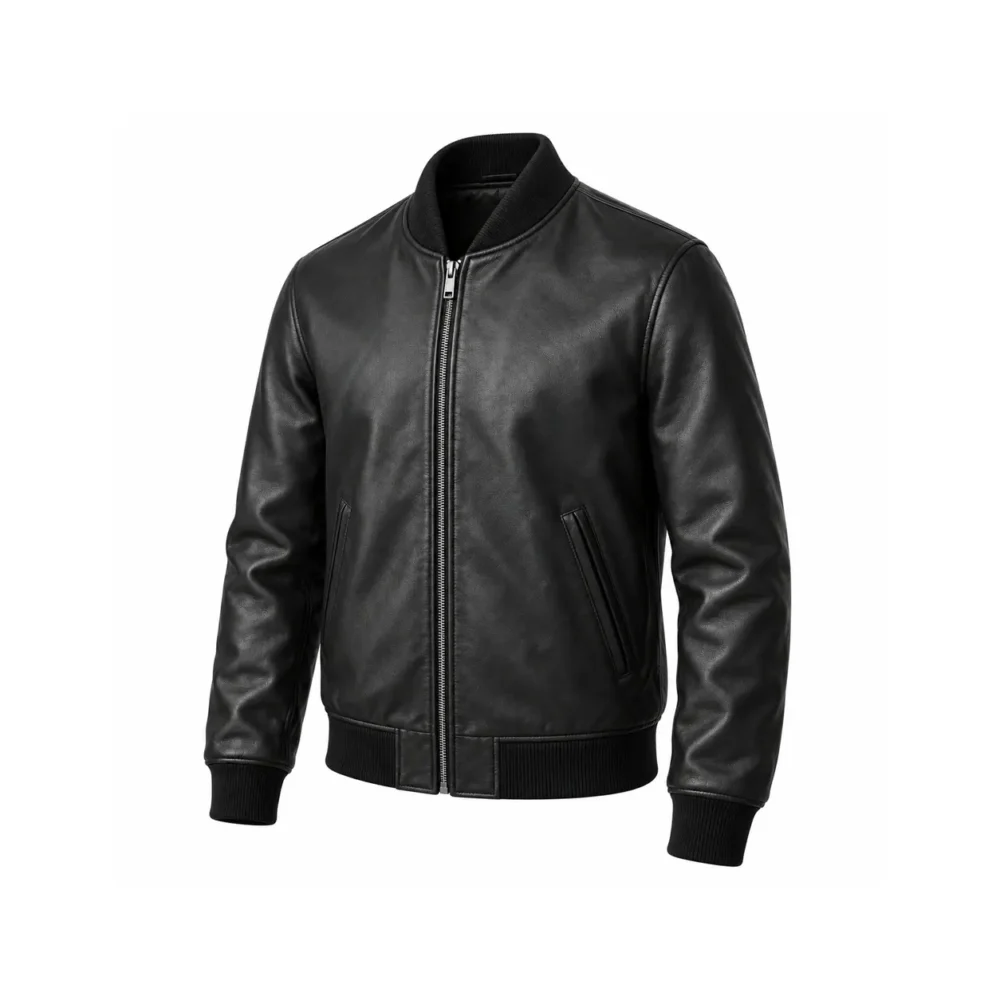 Men’s Black Sheep Leather Bomber Jacket