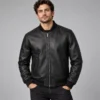 Men’s Black Sheep Leather Bomber Jacket